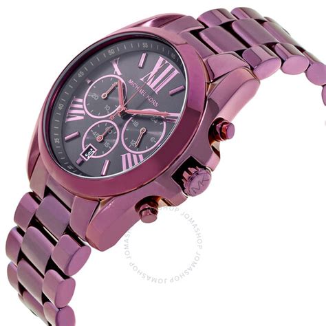 michael kors bradshaw mk6398|Michael Kors Women's Chronograph Bradshaw Plum Stainless .